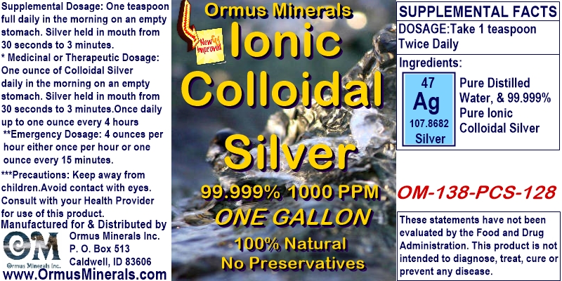 Ormus Minerals Ionic Colloidal Silver 99.999 Percent (potent)