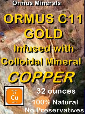 Ormus Minerals Ormus C11 Gold Infused with Colloidal Mineral COPPER Ormus Minerals Ormus C11 Gold Infused with Colloidal Mineral COPPER