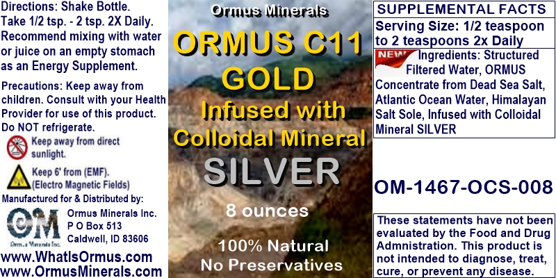 Ormus C11 Gold Infused with Colloidal Mineral Silver