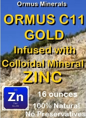 Ormus Minerals Ormus C11 Gold Infused Colloidal Mineral ZINC Ormus Minerals Ormus C11 Gold Infused Colloidal Mineral ZINC