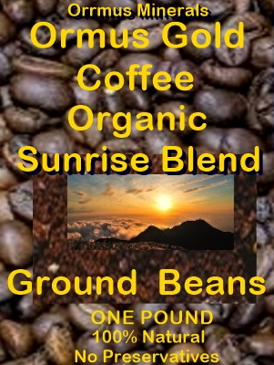 Ormus Minerals Medium Roasted Coffee Organic Sunrise Ground