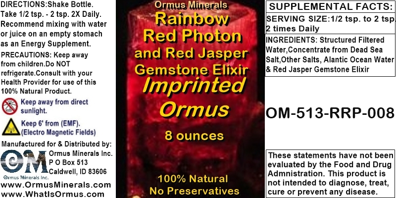 Ormus Minerals Rainbow Red Photon Energy Ormus