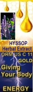 Oemus Minerals ORMUS C 11 Gold HYSSOP Extract